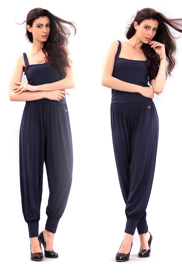 Sexy Dark Blue fshion Halter Top Summer Capri Jumpsuit Romper