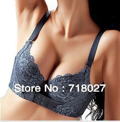 Sexy deep V front   button  of  the magic  bamboo charcoal model body gathered bra