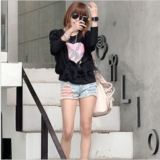 sexy distrressed denim shorts Women hole denim shorts female super shorts