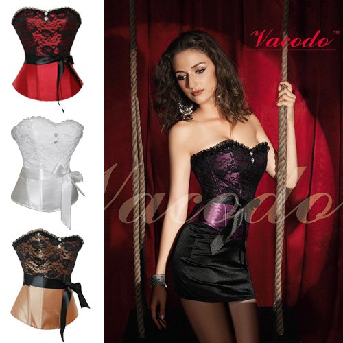 Sexy Fashion Corset Top Clothing G-String Lingerie Size S L M 3609