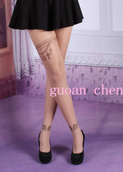 Sexy Fashion Wing Transparent Tattoo Pantyhose & Tights Stockings Tights Leggings