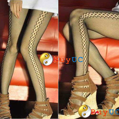 Sexy Fishnet Stockings Sides Seam Pattern Pantyhose Tights