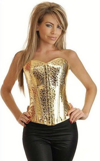 Sexy Golden Snake Skin Burlesque Strapless Corsets bustier Lingerie Shapwer wholesale Retail Free shipping 6012