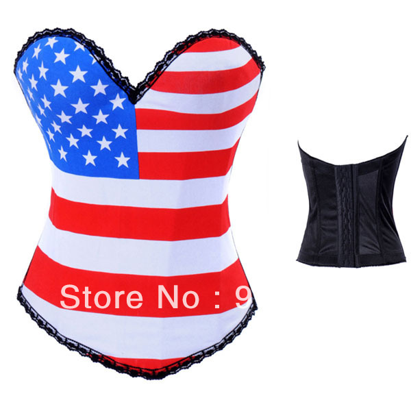 Sexy Goth Punk Rock Boned Tattoo Corset Bustier Christmas/Halloween Costume S-XL