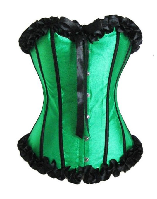 sexy Green Corset with Black Trimmed