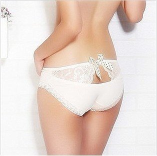 Sexy Hollow bowknot panties Ladies Low waist Underpants Color random 30pcs/lot Free shipping