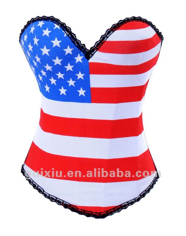 sexy hot sell new and cheap Flag of United States Corset