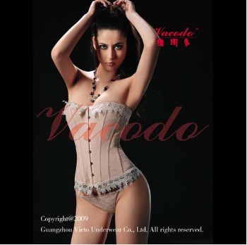 Sexy Jacquard Gorgeous Classic Corset Bustier+ G-string Lingerie