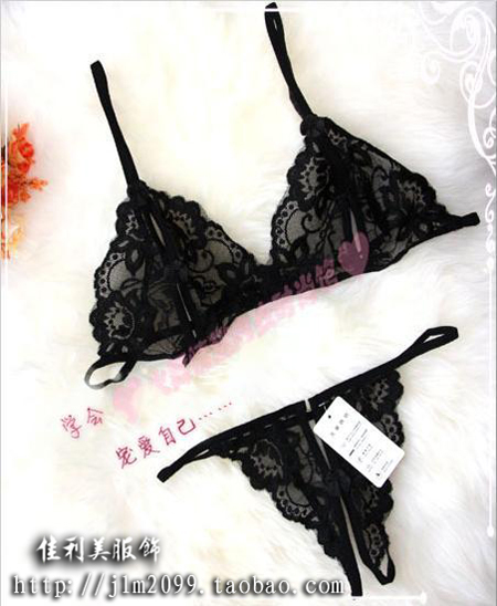 Sexy lace open-crotch single-bra panties bikini women's set underwear q4505