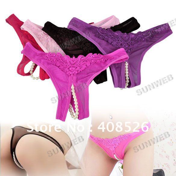 Sexy Ladies Open Crotch Thongs G-string V-string Panties Knickers Underwear 6 Color Free Shipping 7260