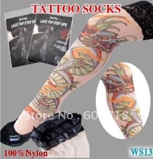 Sexy ladies tattoo stockings print stockings personal socks tattoo hoses tattoo sleeve nylon stockings mix styles free shipping