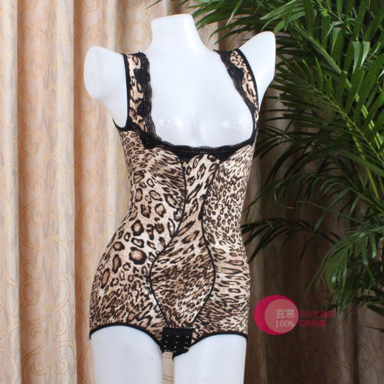 Sexy leopard print autumn abdomen drawing magnetic therapy one piece shaper shapewear beauty care underwear lt112