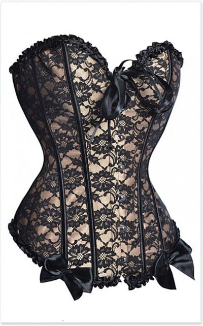 Sexy lingerie Black Gold overbust Corset + Freeshipping - qm815