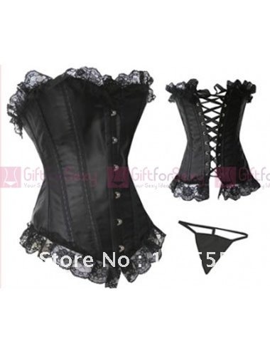 Sexy Lingerie bustier Corset + G-String 3 colors Free Shipping