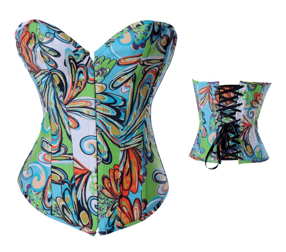 Sexy lingerie colorful overbust corset  Free shipping - 2878