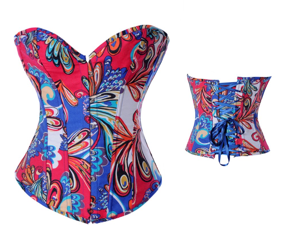 Sexy lingerie colorful overbust corset  Free shipping - 2879