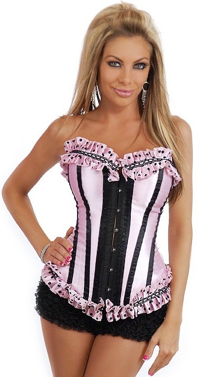 Sexy Lingerie pink and black Corset Party Wear Free Shipping -10246