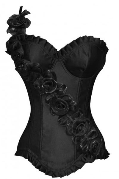 Sexy lingerieBlack Corset with Floral Design