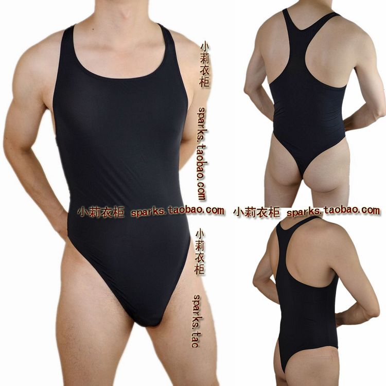 Sexy male fork underwear viscose translucent sleeveless bodysuit jumpsuit 1441