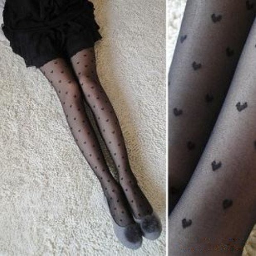 Sexy New Pretty Heart Pattern Jacquard Pantyhose Stockings/Tights Free Shipping 1152