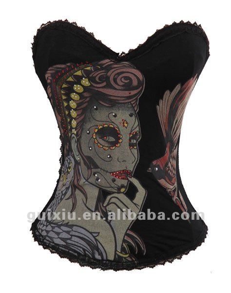 sexy new style cheap Think with Bird Printed Corset