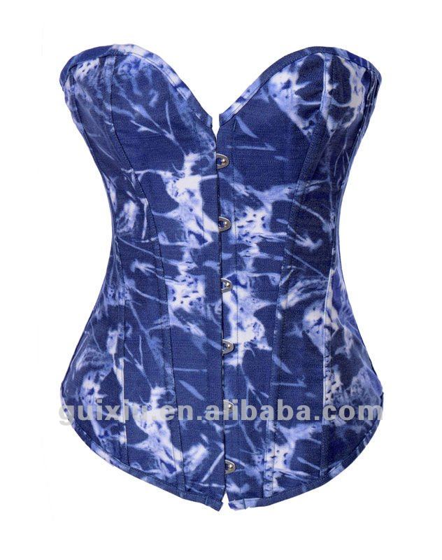 sexy new style hot sell Denim Phat Stapless Corset