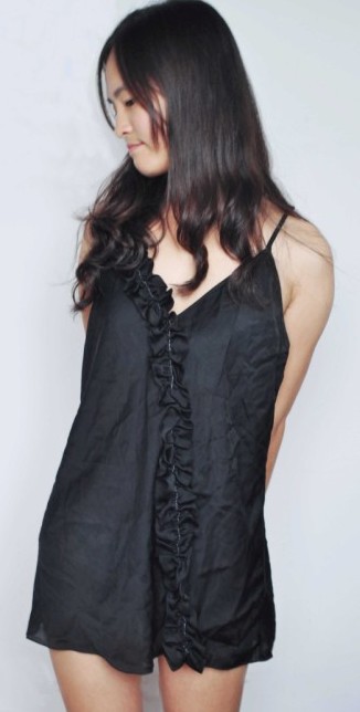 sexy off-shoulder v-neck black sleep dress free shipping