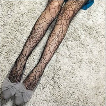 Sexy pantyhose jacquard fishnet stockings summer ultra-thin black and white stockings female