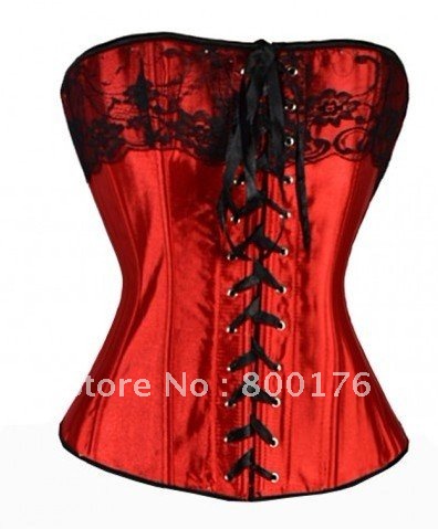 Sexy Red Unique Crease Lace With White Stone Bustie Underbust Collocation Tutu Dress Sexy Lingerie Corset 2767+7008 S-2XL Size