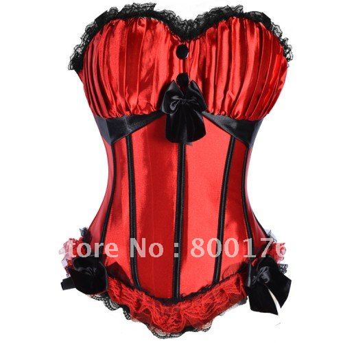 Sexy Red Unique Crease Lace With White Stone Bustie Underbust Collocation Tutu Dress Sexy Lingerie Corset 8899 S-2XL Size