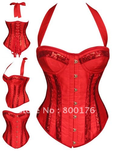 Sexy Red Unique Crease Lace With White Stone Bustie Underbust Collocation Tutu Dress Sexy Lingerie Corset LA804 S-2XL Size