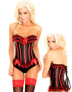 Sexy royal shapewear ribbon cup sexy corset 0680 black smut