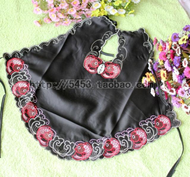 Sexy silk bellyached women's lace decoration bellyached faux silk embroidery flower apron underwear