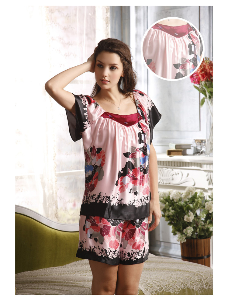 Sexy Sleepwear Summer Fashion Women's Short-sleeve South Korean Silk Lounge Set Free Shipping