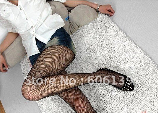 Sexy slim big Plaid jacquard breathable anti hook fishnet stockings 5 pairs/lot mix order  free shipping