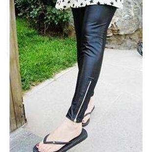 Sexy Store Fashion leather legging matte zipper legging lengthen legging wholesale Free shipping