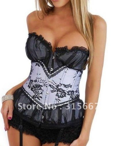 Sexy style,Brocade PVC Boned  Corset, Steel Boned Corset with G-string,Cheap Corset,body lift shaper Sexy Lingerie SFC827