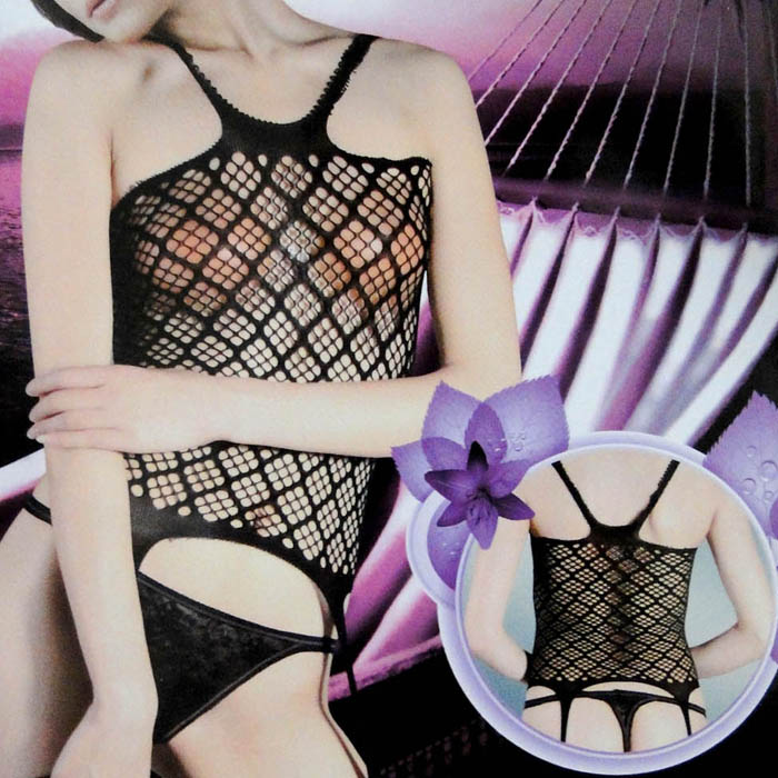 Sexy temptation one piece netting perspectivity grid jacquard underwear mesh clothing tights