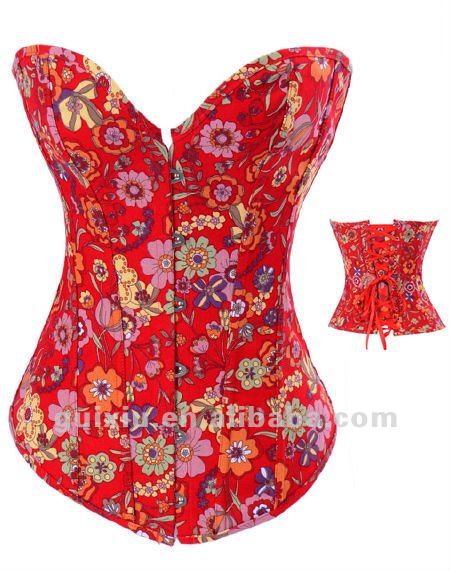 sexy Vivid Small Flowers Denim Corset