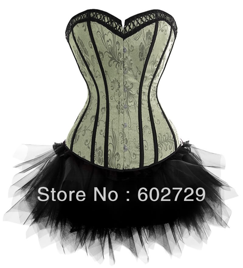 Sexy women corset bustier Burlesque boned lace up embroidered lingerie showgirl bodyshaper factory supplier S-2XL