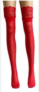 Sexy women knee laciness female red socks,free shipping