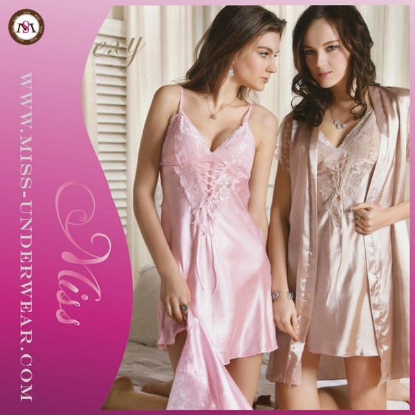 sexy women pajamas with lace top nightwear ,ladies sleepwear with wholesale price