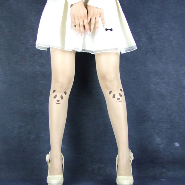 Sexy Women Panda Tattoo Pantyhose Transparent Sock Stockings Tights Leggings FREE SHIPPING