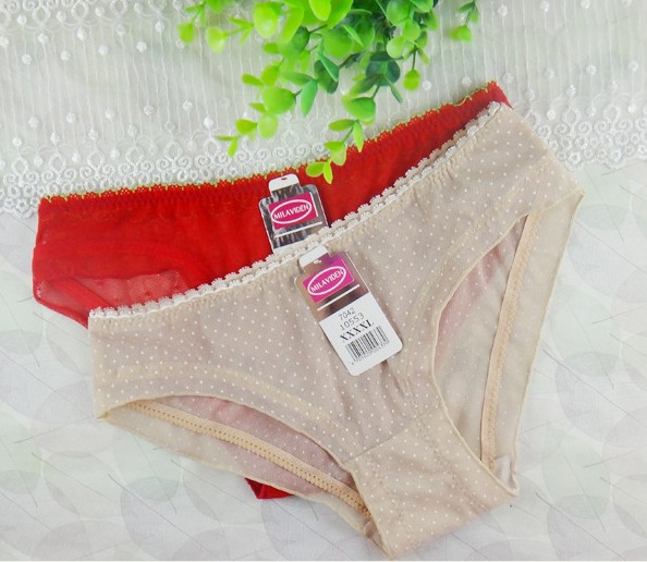 Sexy Women's transparent Dot  Panty See Through Briefs Underwear mix Colors Free Shipping