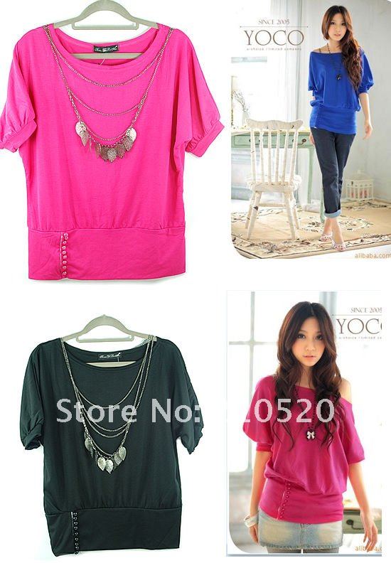 Sexy Womens Lady Trendy Short Sleeve OFF-Shoulder Top T-Shirt Buttons Blouse