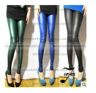 Shanghaimagicbox Women Fashion Vintage Stretchy Faux Leather Slim Leggings Pants Trousers WPT265