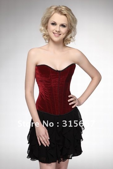 shaper,High Quality  corset, Free shipping,new steel bone,sexy corset,best quality,red China  bustier Suppliers