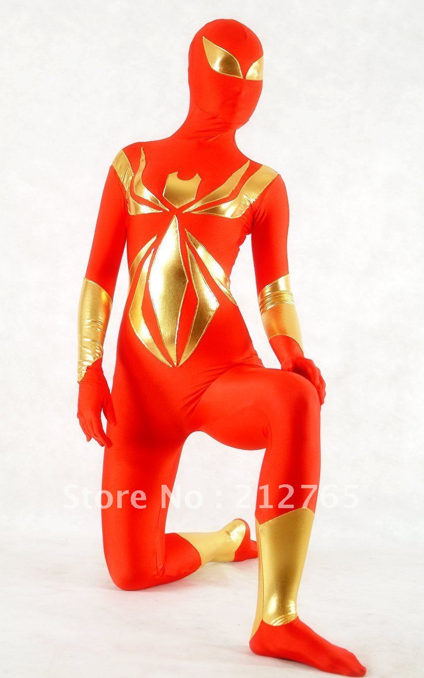 Shaper Red Gold Fullbody  Zentai Suits Superman Tights PS062