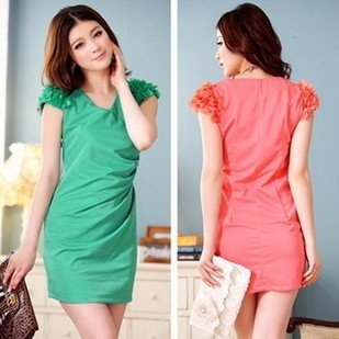 [Sheath dress women] free shipping V-neck fashion career dress unique flower plus size slim waist high street dress XL XXL XXXL