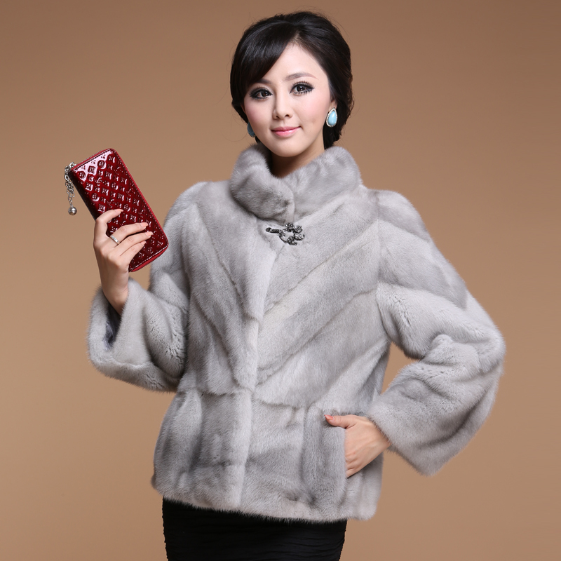 Sheep 2012 luxury fur mink turn-down collar stand collar 811